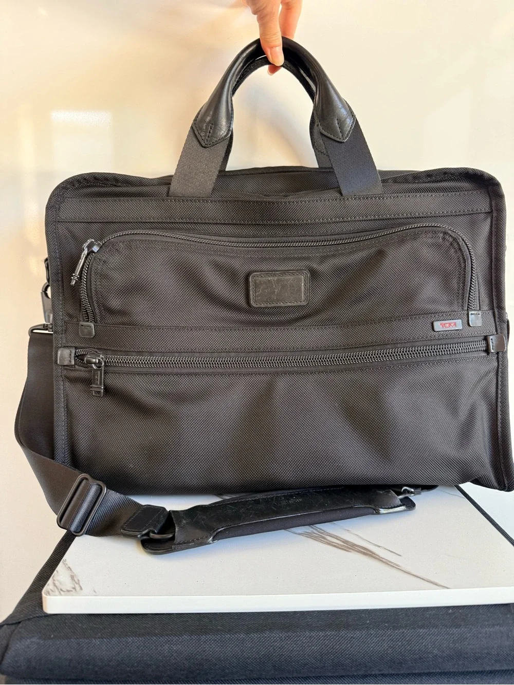 TUMI Alpha DH Slim Laptop Briefcase 26111DH Black Ballistic Nylon